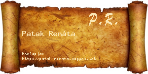 Patak Renáta névjegykártya